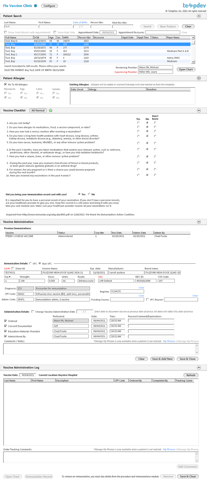 Flu Vaccine Clinic NextGen EHR Template Blog TempDev